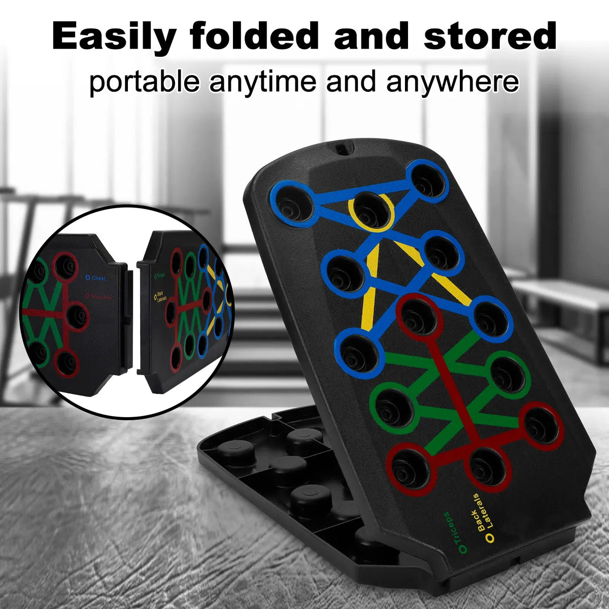 28-in-1 Push Up Board with Handles, Foldable Color-Coded Workout System for Chest, Shoulders, Back & Triceps, Home Gym