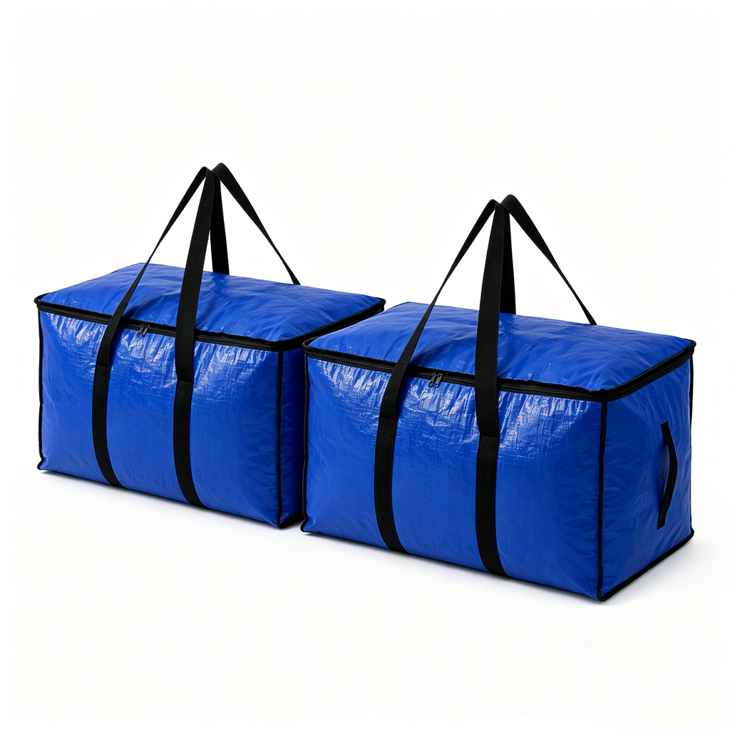 Extra Large Heavy Duty Zipper Storage Bags, Moving Boxes, Storage Containers, Reinforced Handle Waterproof Organizer Totes, for Halloween Decor, Christmas Ornaments, Clothes, Bedroom, Dorm & Moving Use