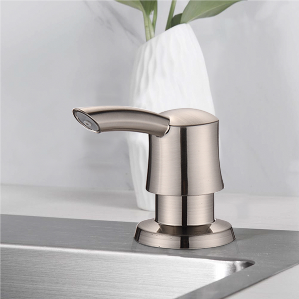 Dish Soap Dispenser, Kitchen Detergent Dispenser with Stainless Steel Pump Head, Clear Refillable Soap Dispenser Bottle
