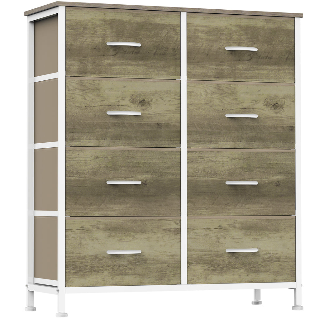 Aeelleea Oak Color Tall Dresser Fabric Storage Tower with Wooden Top