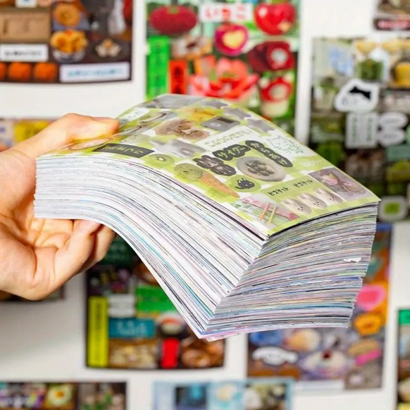 45-Sheet Manga Die-Cut Sticker Book, DIY Journal & Scrapbook Supplies, for Decorating Anime Merch, Retro Creative Fun
