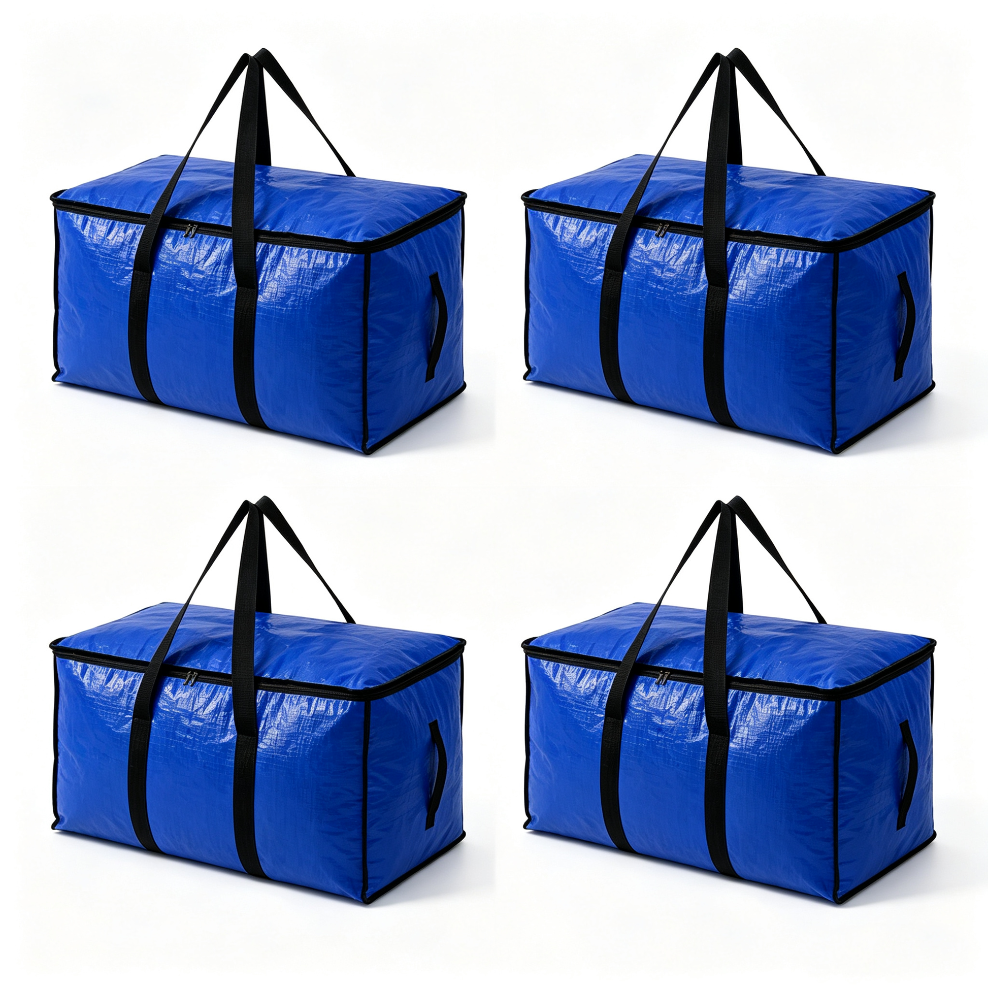 Extra Large Heavy Duty Zipper Storage Bags, Moving Boxes, Storage Containers, Reinforced Handle Waterproof Organizer Totes, for Halloween Decor, Christmas Ornaments, Clothes, Bedroom, Dorm & Moving Use