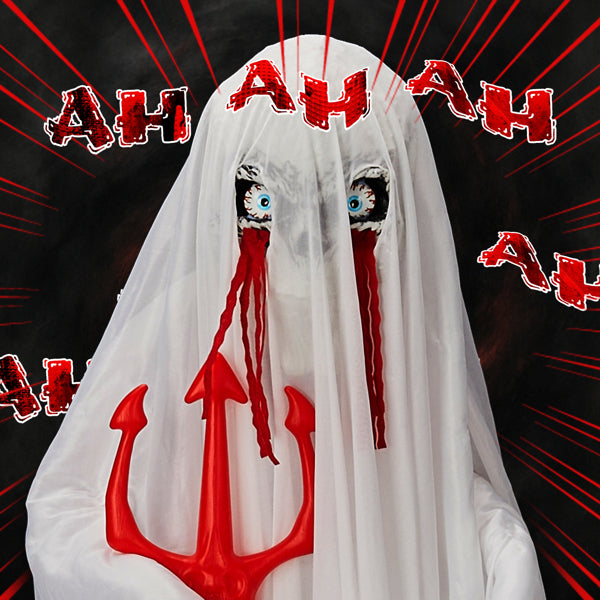 4.3 Ft Standing Skeleton Fish Halloween Prop, Sound-Activated with LED Glowing Eyes & Body for Backyard Party Decor
