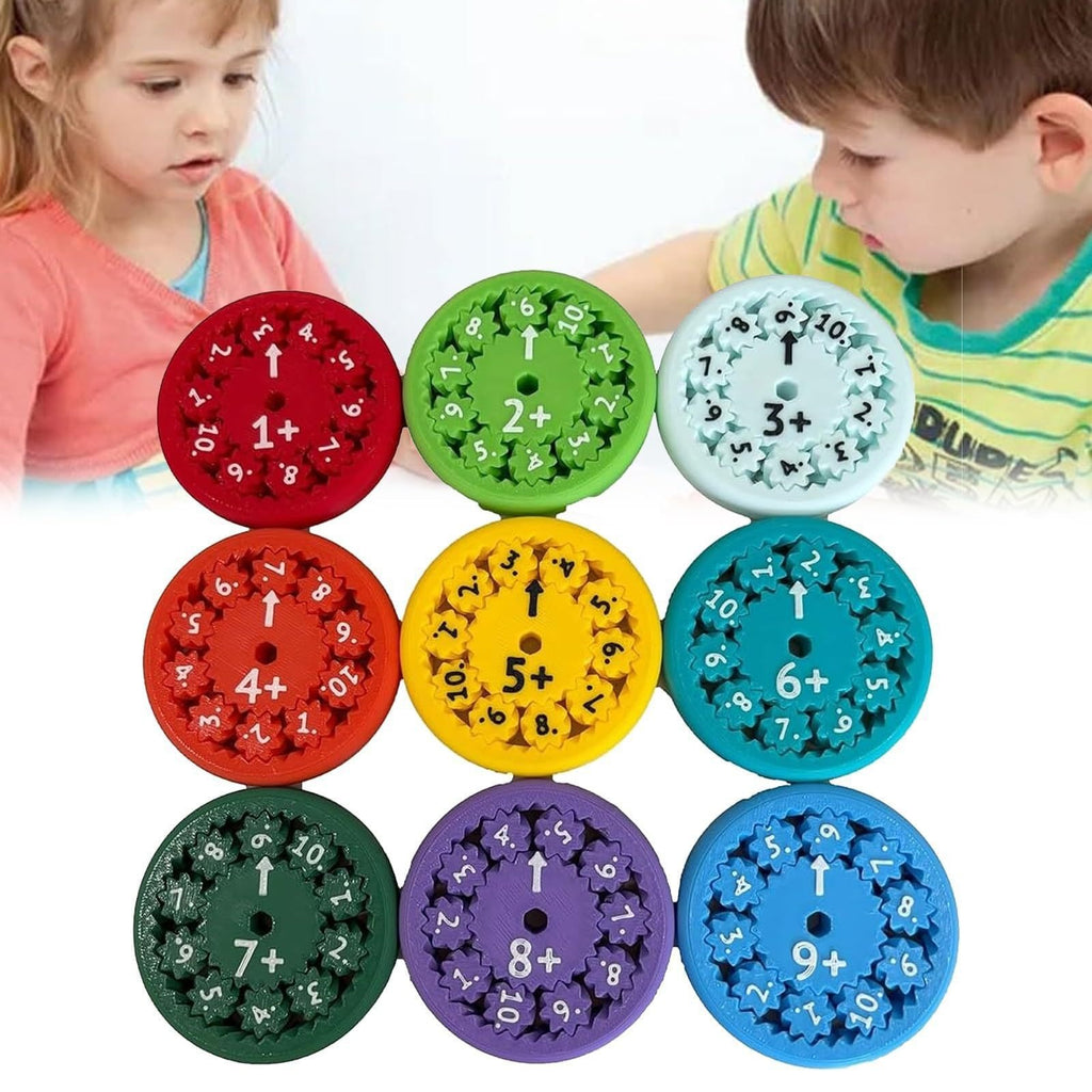 Math Learning Gear Game for Kids, Addition & Subtraction Interactive Math Fact Practice Game, STEM Educational Table Game for Homeschool & Classroom