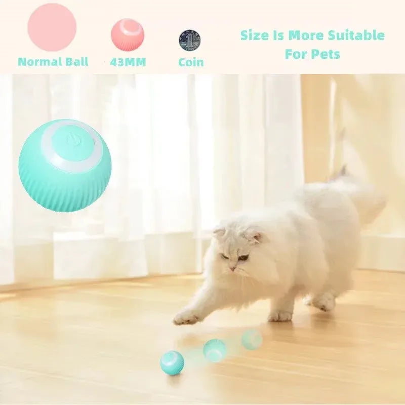Automatic Rolling Cat Toy Ball, Interactive Smart Motion Activated Pet Play Ball for Indoor Cats & Kittens