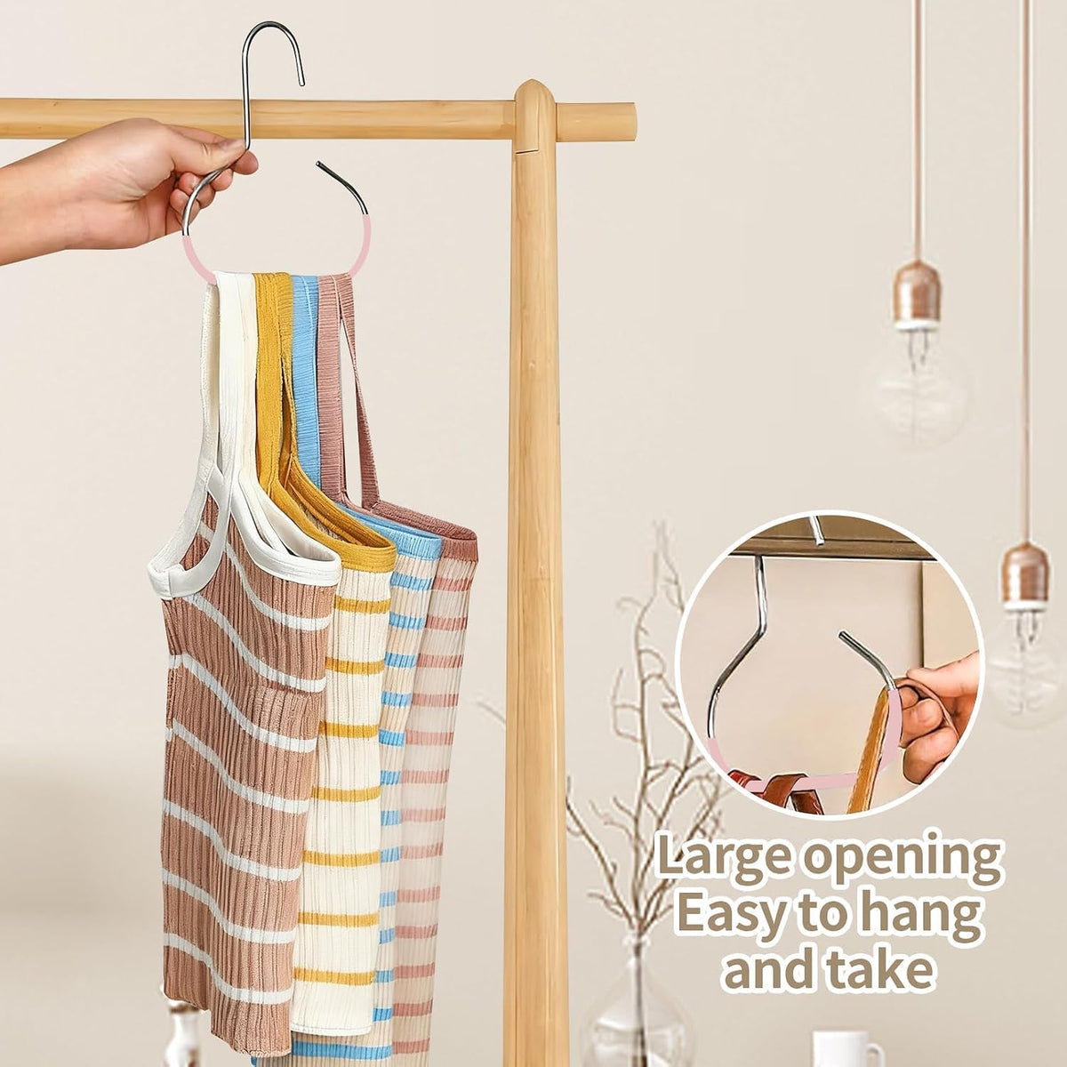 Metal Belt Hanger, Non-Slip Closet Accessory Organizer Hooks for Belts, Scarves, Ties, Handbags, 3 Pack