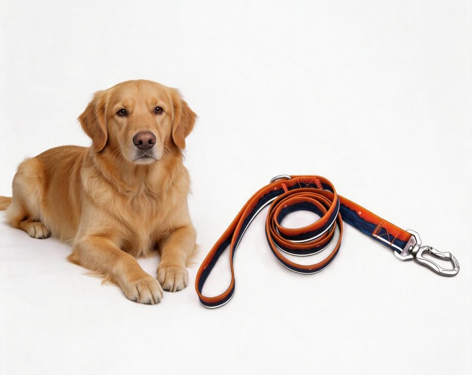 Reflective Dog Collar and Leash Set, Waterproof Adjustable Dog Leash with 360° Zinc Alloy Swivel Clip, Soft Padded Handle Pet Set for Medium Large Dogs