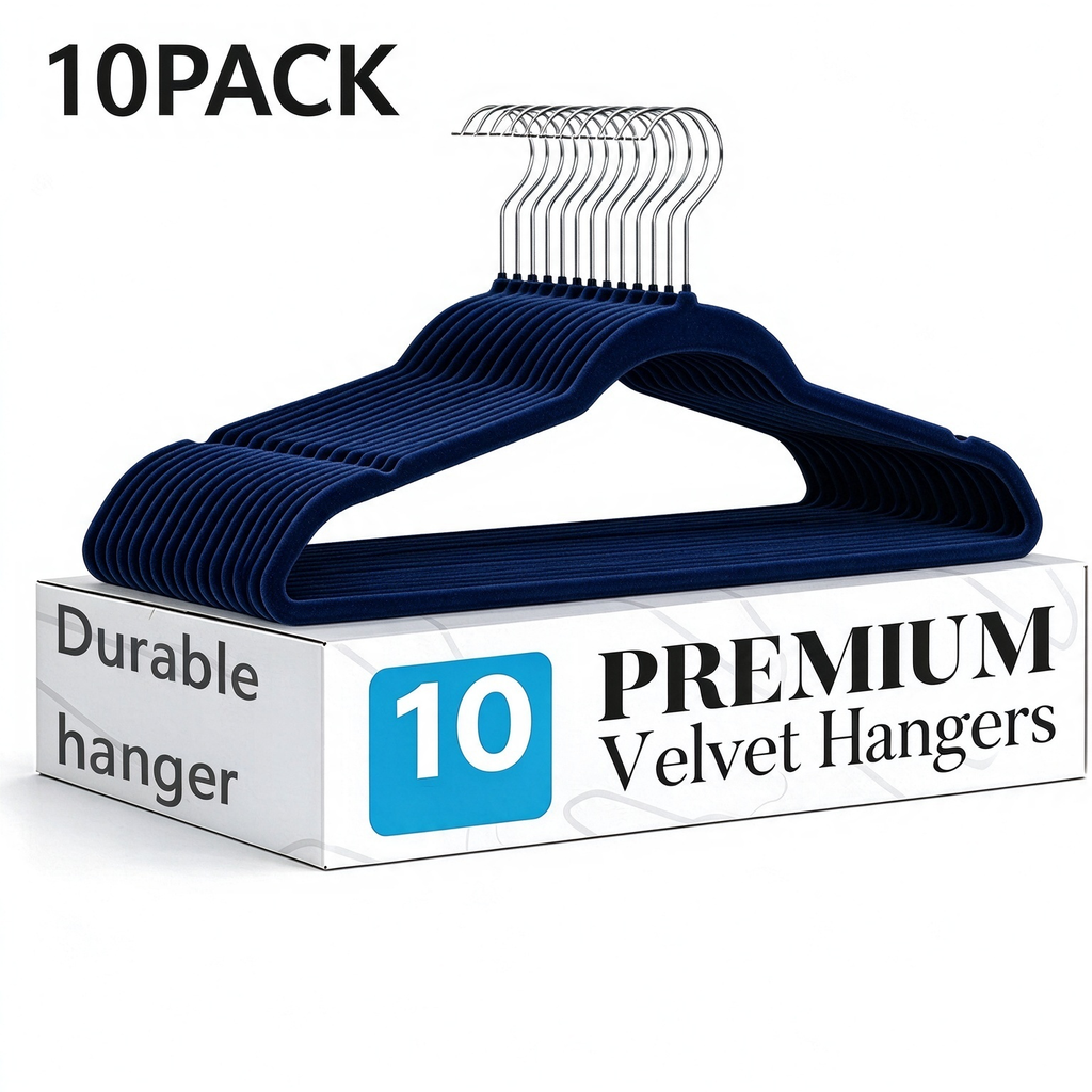 AEELLEEA 10 Pack Velvet Hangers, Premium Non-Slip Clothes Hangers