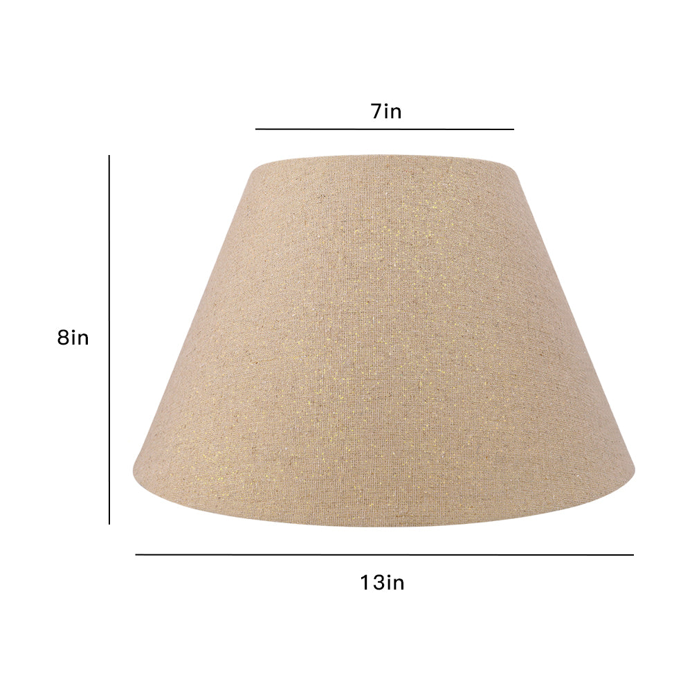 Beige Linen Lamp Shade 7"×13"×8", Spider Fitter Fabric Replacement Shade for Table & Floor Lamps
