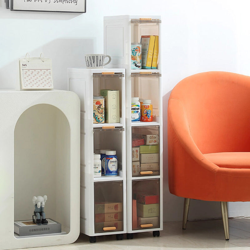 Slim Narrow Bathroom Storage Cabinet, Skinny Rolling Storage Shelf with Wheels, Ample Storage & Waterproof, Freestanding Gap Holder for Bathroom, Kitchen, Entryway & Small Spaces