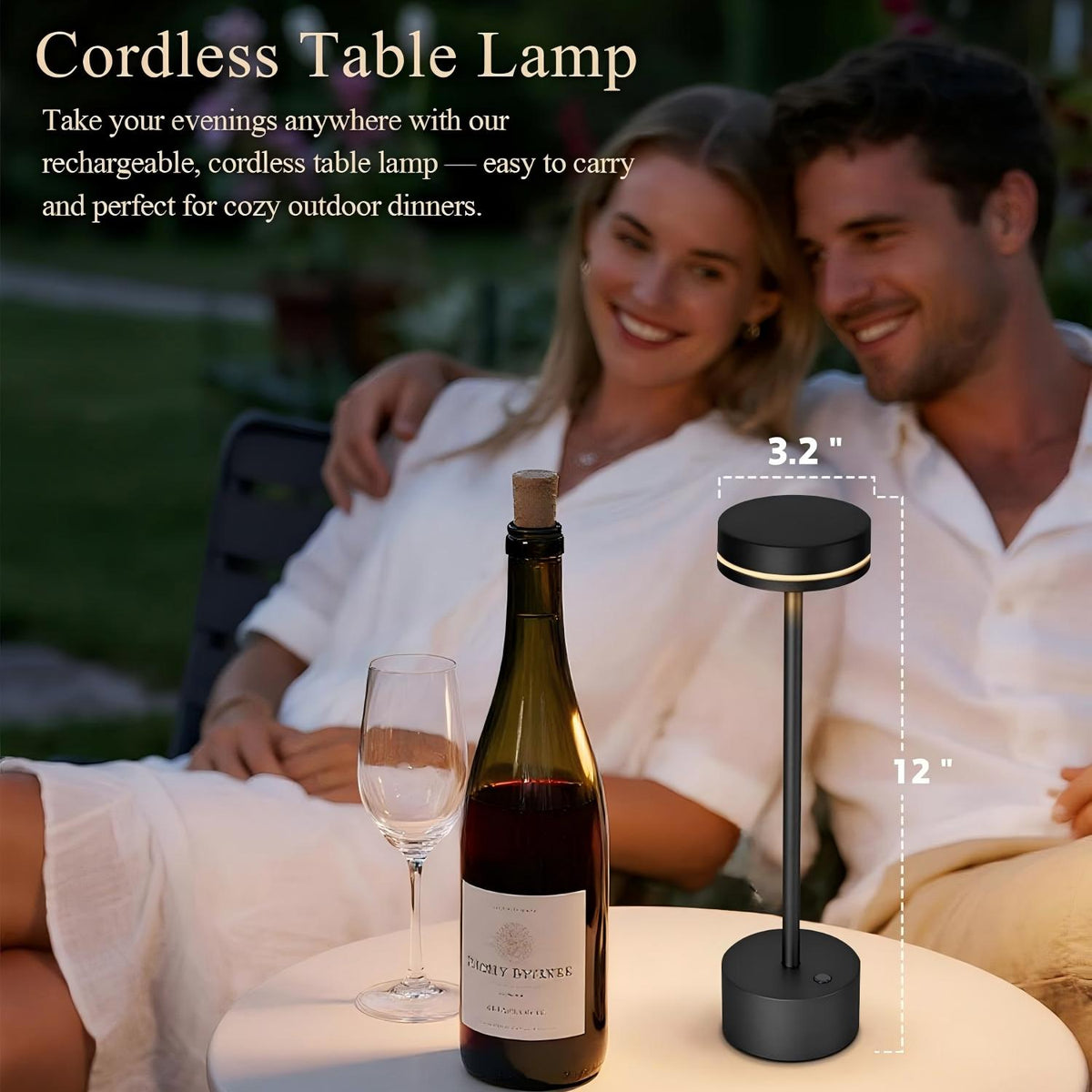 2 Packs LED Cordless Table Lamp, Portable Operated LED Desk Lamp, 3 Color Dimmable, Lighting for Home Décor,  Ambient Mood Light For Bar Pub
