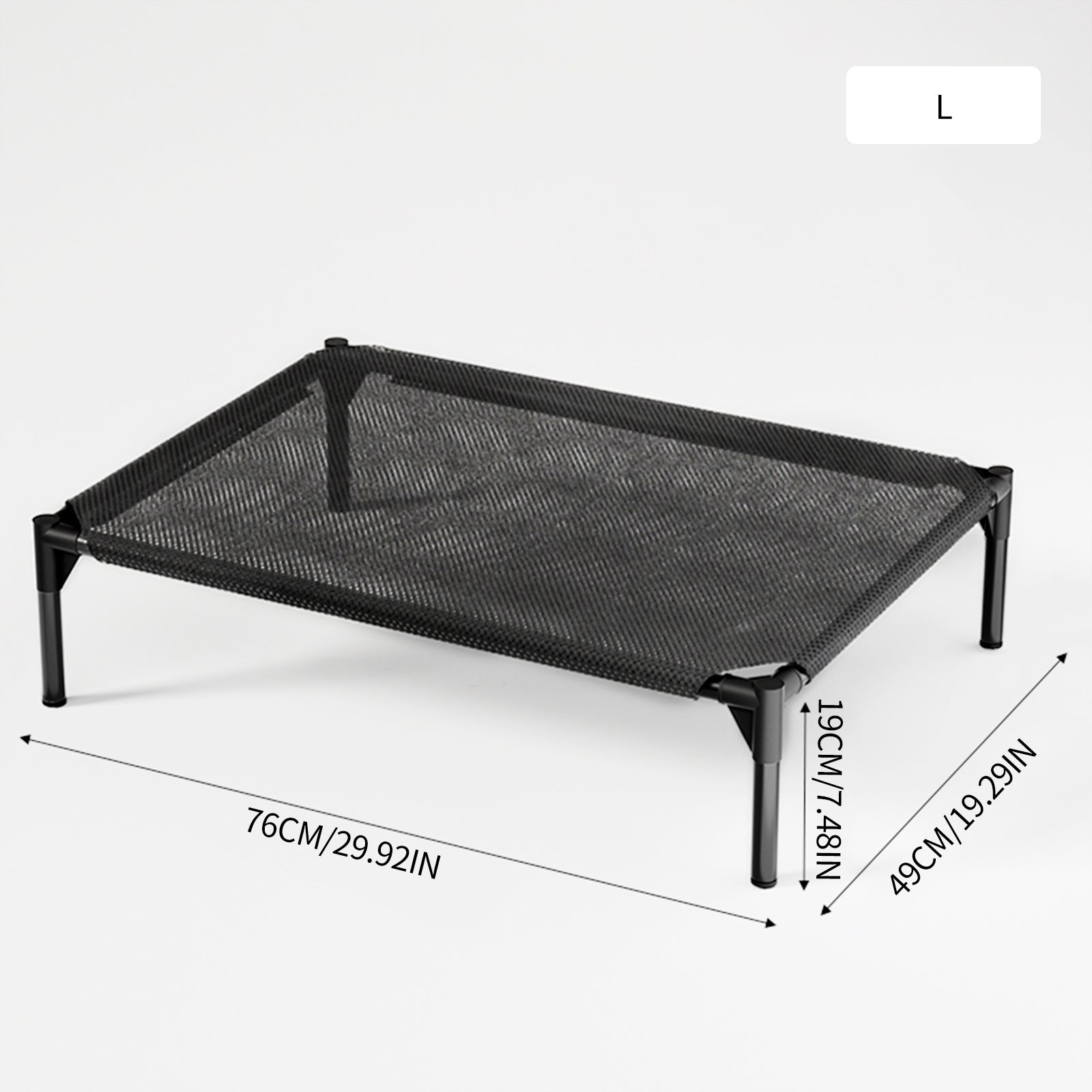 Elevated Dog Bed for Dogs, Portable Indoor & Outdoor Cooling Mesh Raised Dog Bed Cots with Skid-Resistant Feet