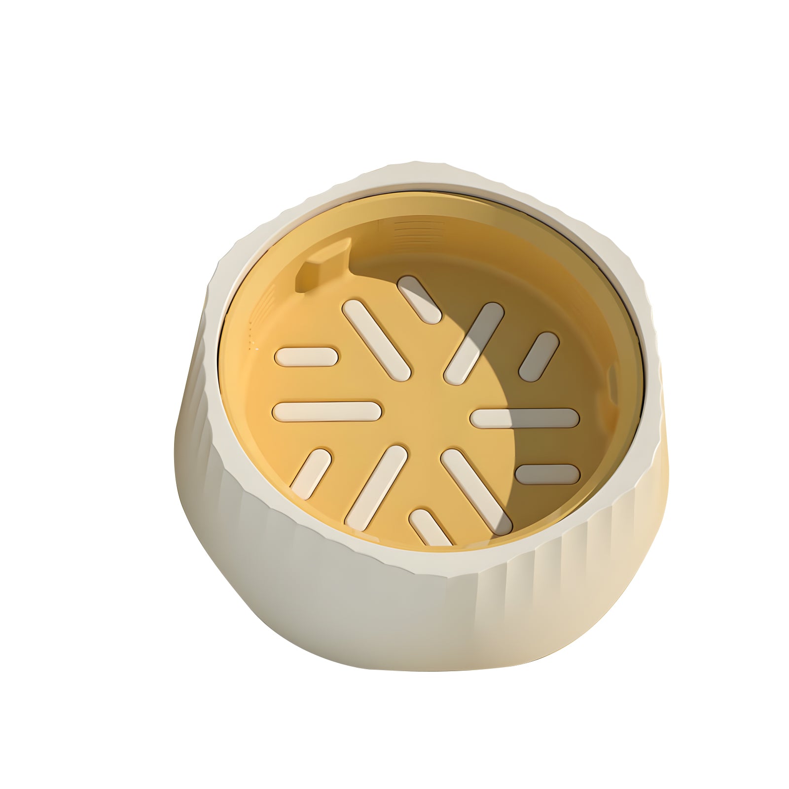 2-in-1 Convertible Slow Feeder Dog Bowl, Regular and Slow Mode for Fast Eaters, Anti-Bloat, Interactive Puzzle, Non-Slip for Small Medium Large Breed Dogs, Cats, Puppies, Pets, Creamy White