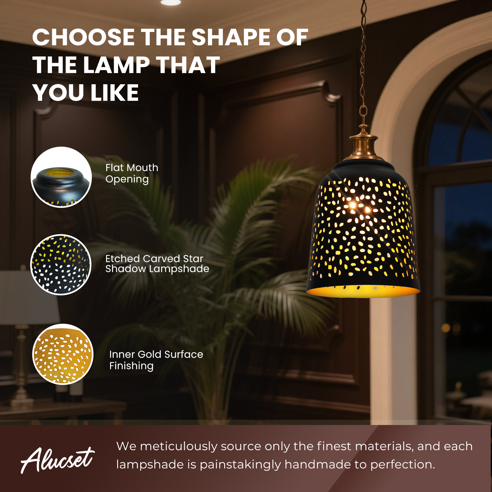 4-Pack Etched Raindrop Metal Pendant Light Shades,5" Diameter, Bronze/Black for Ceiling Fan & Lamp Covers