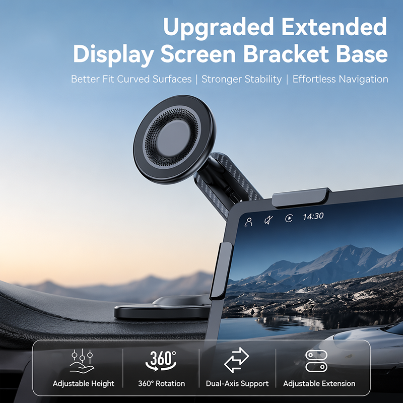 MagSafe Clip-On Alloy Magnetic Car Phone Mount for Tesla Model 3 / Model Y, Strong Magnetism, Compact Fold Hidden Design, No Wobble, Universal Phone Holder, Car Interior Accessory