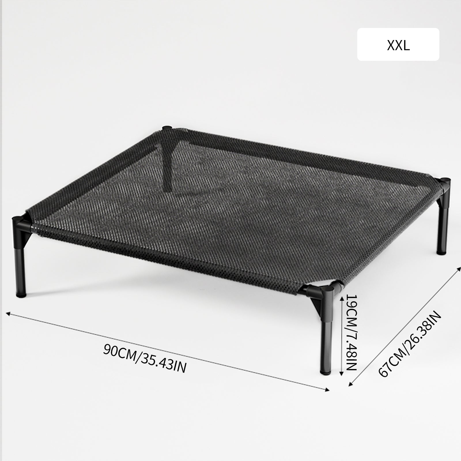 Elevated Dog Bed for Dogs, Portable Indoor & Outdoor Cooling Mesh Raised Dog Bed Cots with Skid-Resistant Feet