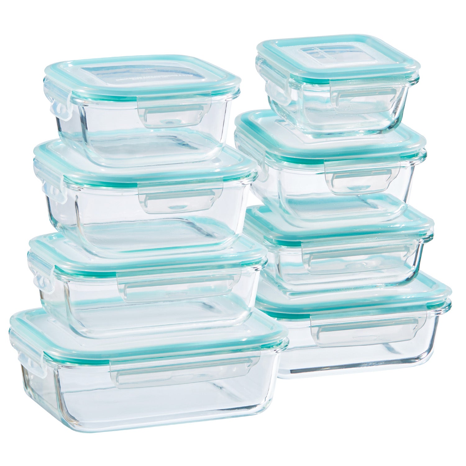 8 Pack BPA Free Glass Meal Prep Containers with Airtight Lids, Microwave Oven Freezer Dishwasher Safe Glass Food Storage Lunch Containers for Office Use