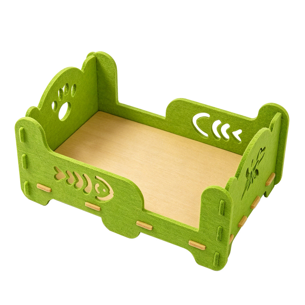 Easy Assemble Single Tier Felt Kitten Bed Elevated Cat Lounge Furniture Protection Breathable Indoor Pet Rest House