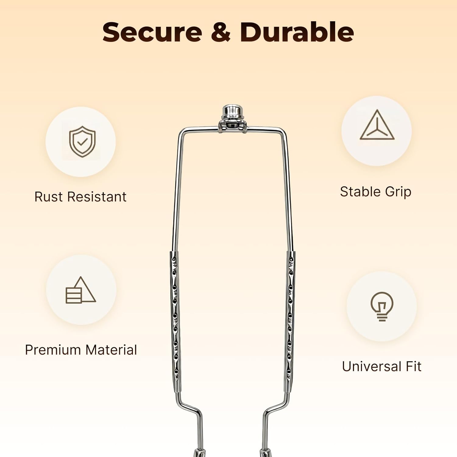 ALUCSET Adjustable Lamp Harp Holder, 8-12 Inch Lampshade Bracket Kit with UNO Fitter Adapter, Compatible with E14 E26 E27 Lamp Base and Standard Lamp Rod