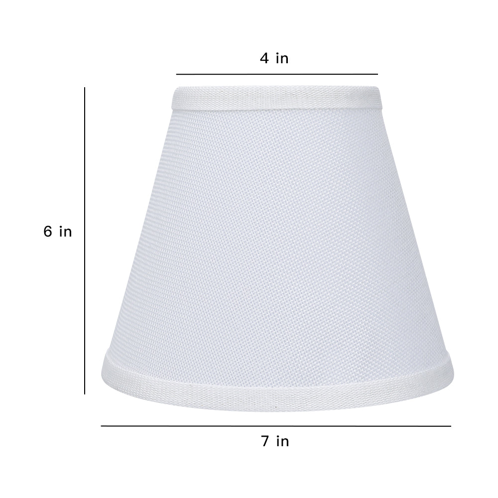 White Clip-On Linen Lamp Shades 4"×7"×6", Fabric Replacement Shades for Wall Sconces & Chandeliers