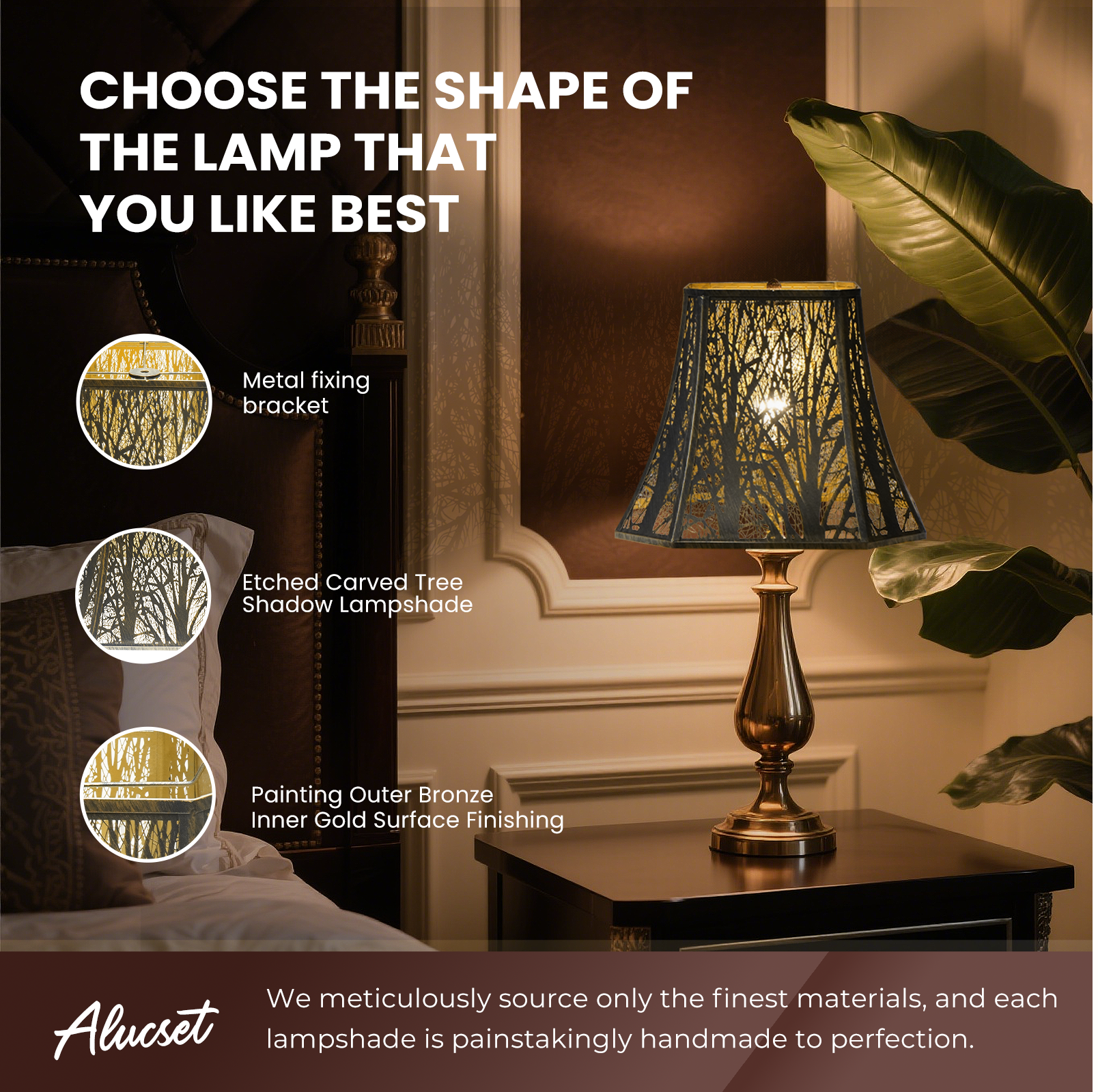 Square Bell Forest Lampshade – 8×14×11 Inch