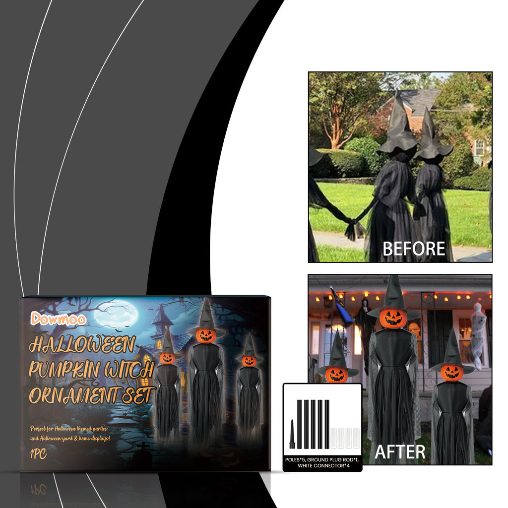 PRODUCT NAME: DOWMOO Halloween Pumpkin Witch Ornament Set