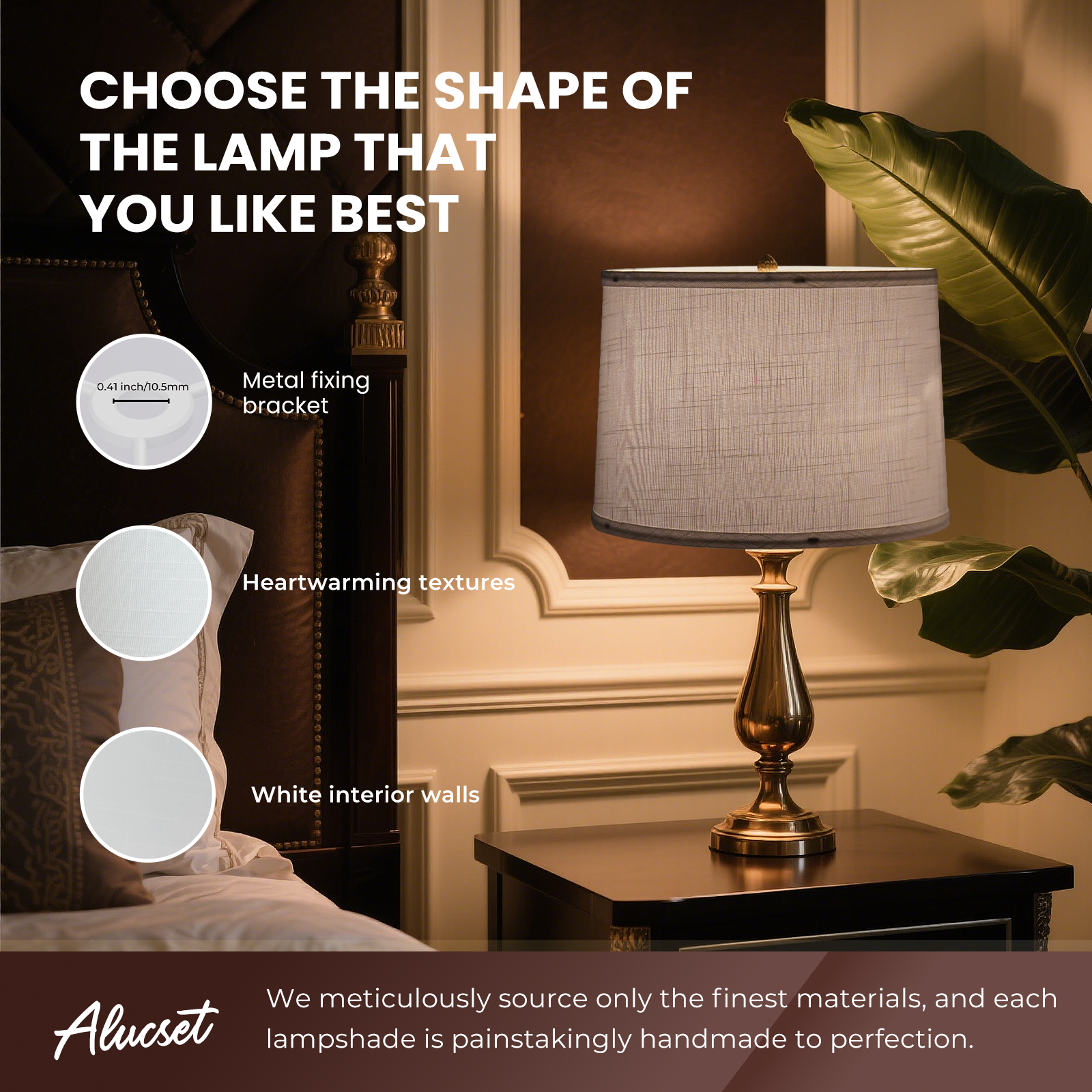 ALUCSET 2 Pack White Linen Drum Lampshade, 13x14x10 Inch Fabric Replacement Cover for Table Floor Pendant Lamp