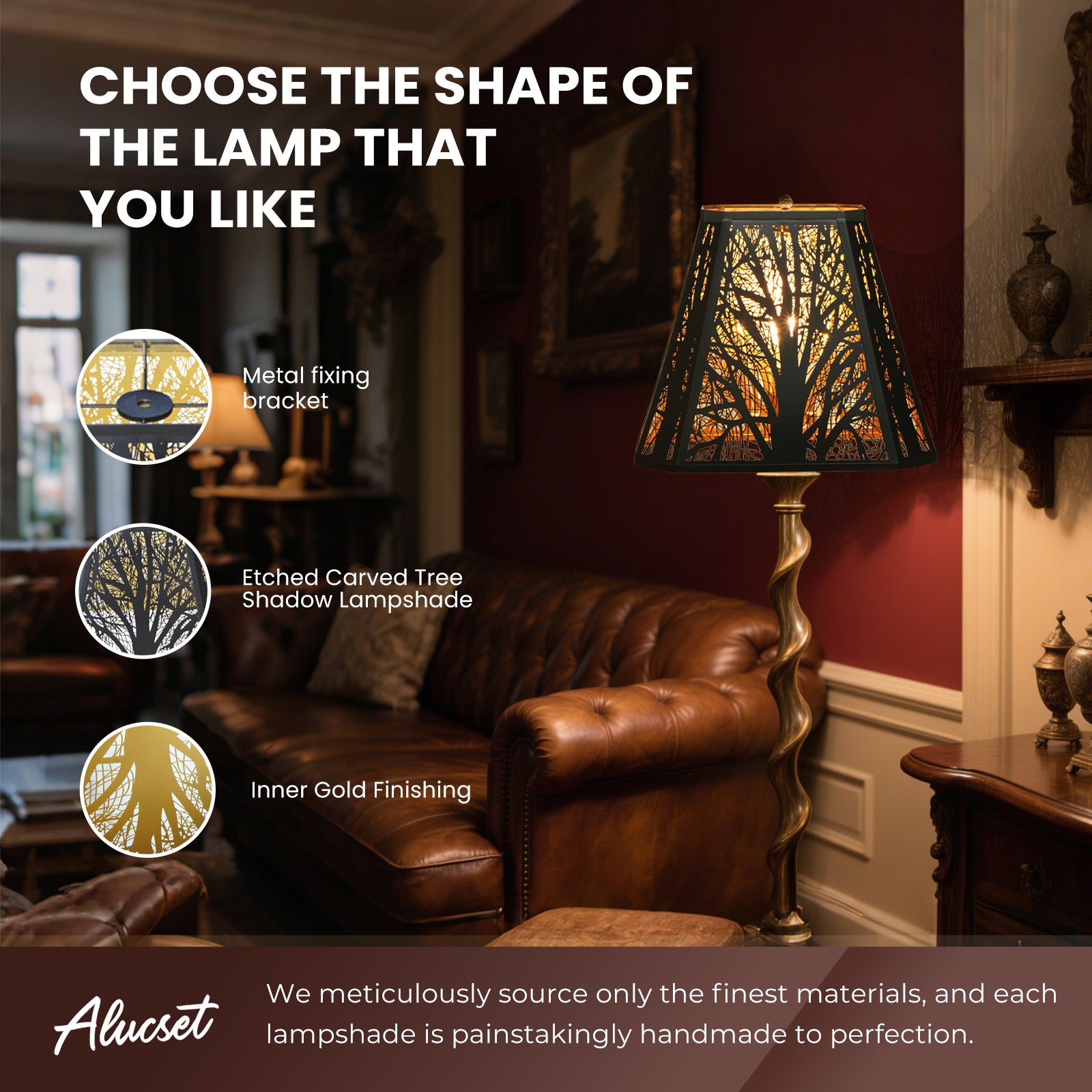 Etched Forest Bell Metal Lampshade