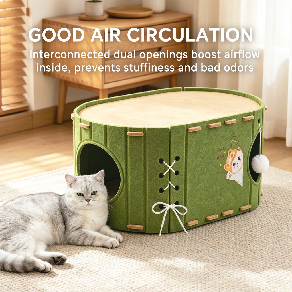 Washable Cat Cave Bed, Removable Soft Polyester Pet House for Indoor Cats & Small Dogs, Cozy Enclosed Pet Nest for Rest