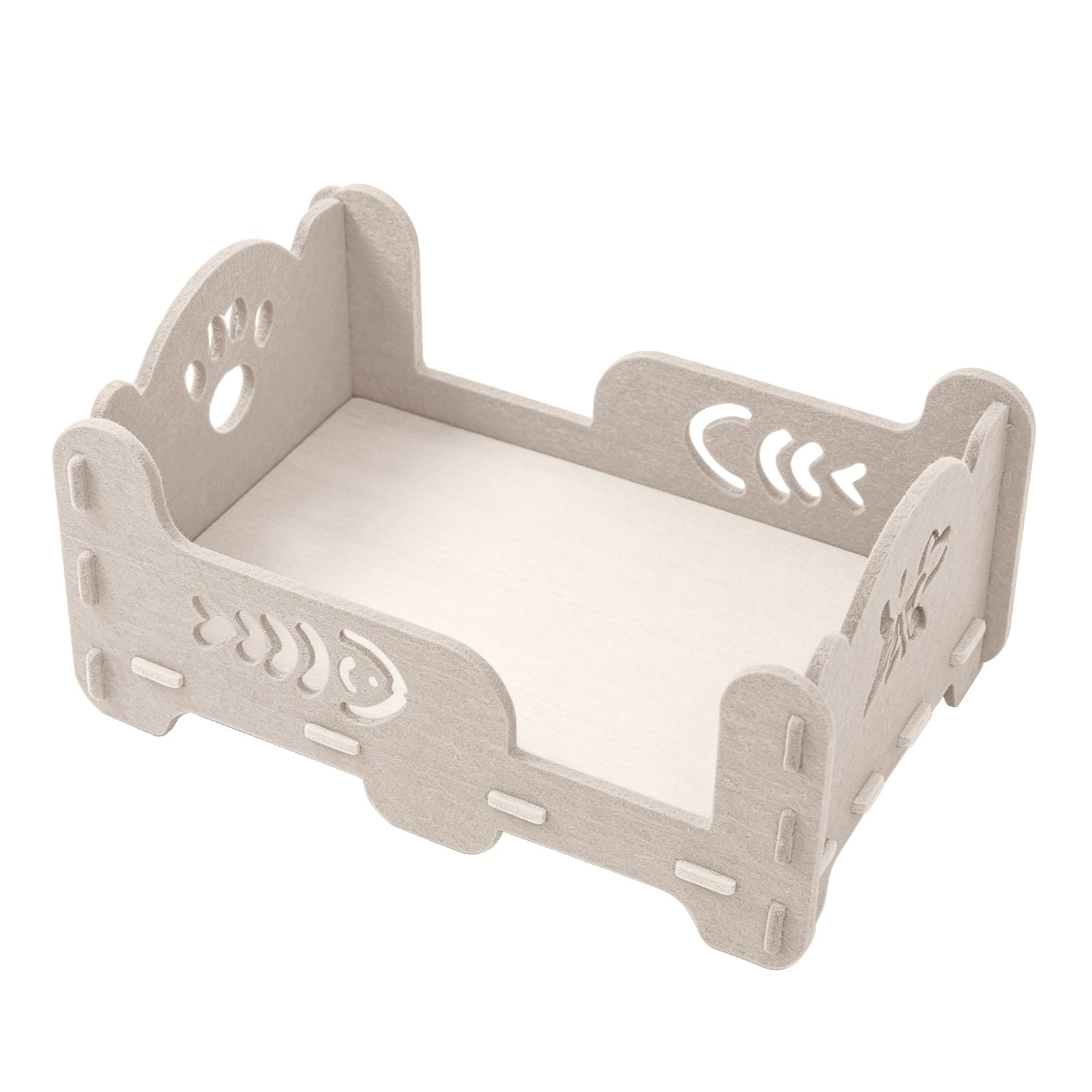 Easy Assemble Single Tier Felt Kitten Bed Elevated Cat Lounge Furniture Protection Breathable Indoor Pet Rest House