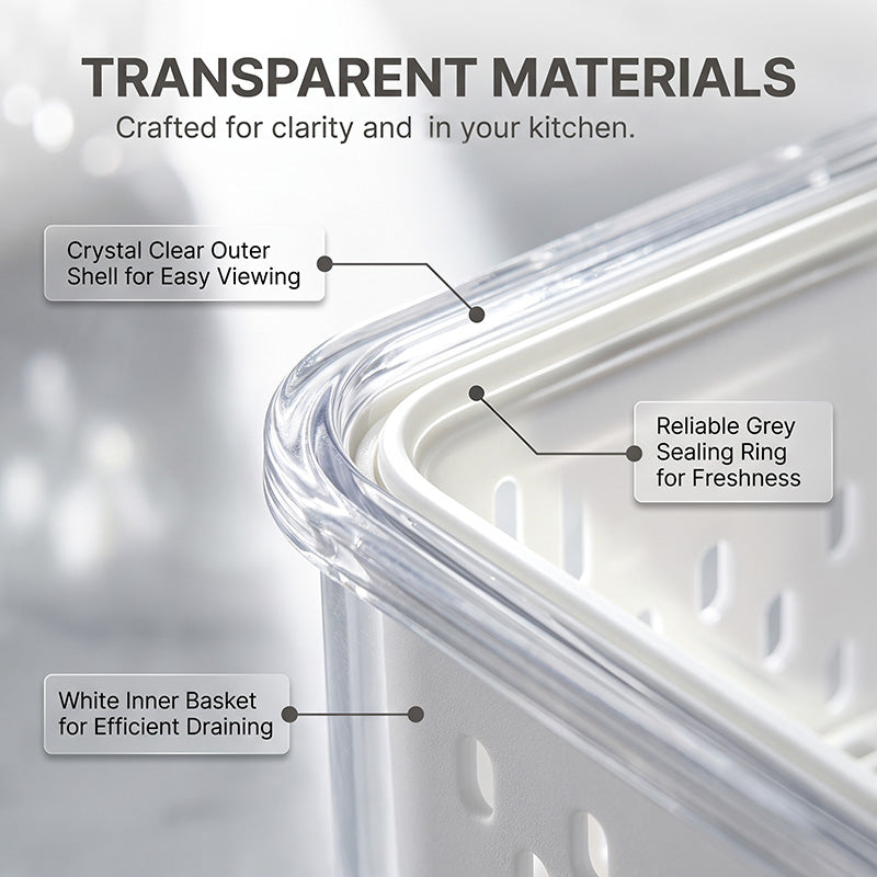 5 Pack Fruit Storage Containers for Fridge with Removable Colanders, Reusable Produce Organizer Bins for Berries, Vegetables and Refrigerator