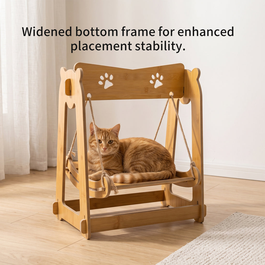 Indoor Cat Swing Hammock, Hanging Pet Bed for Cats and Small Dogs, Elevated Cozy Lounger Chair