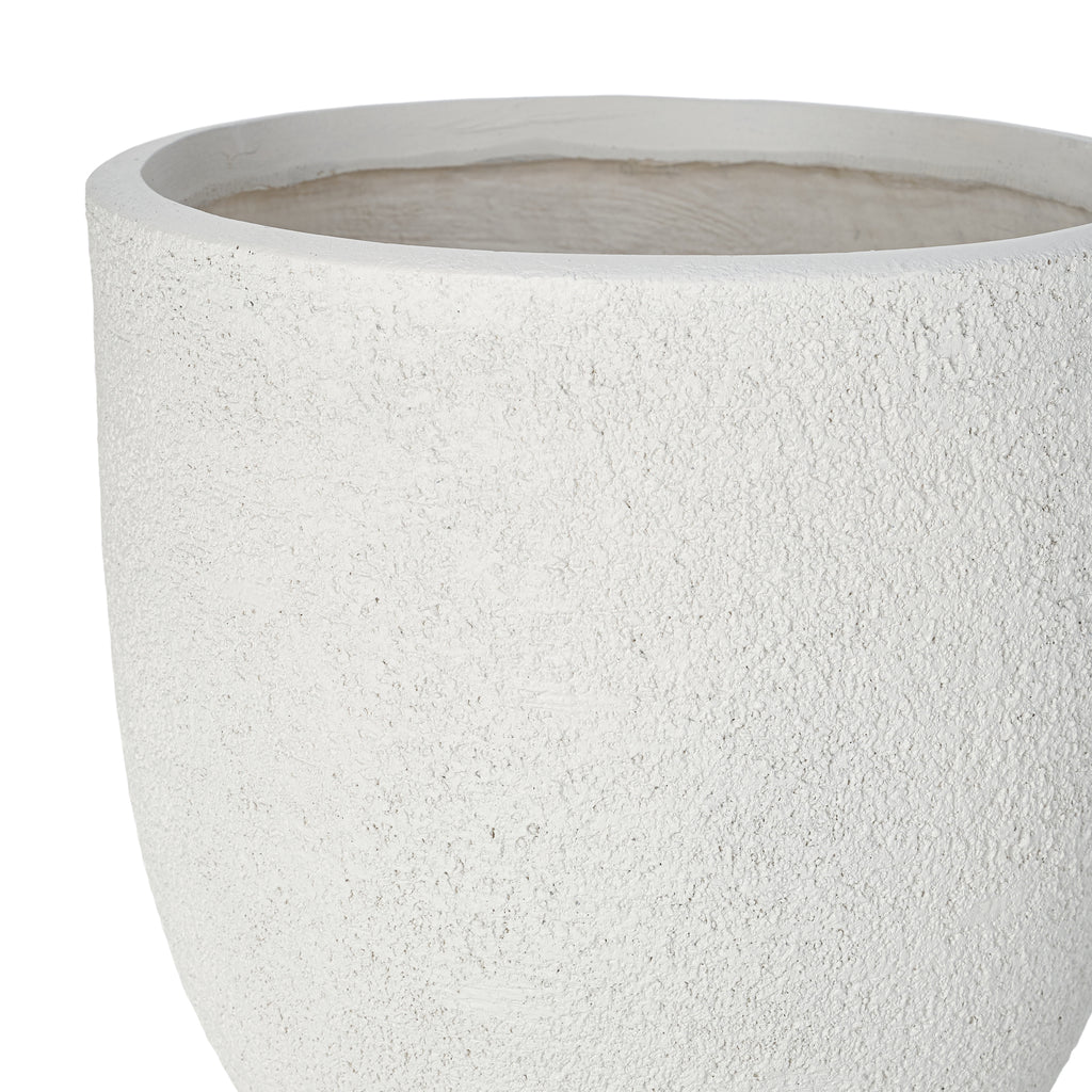 AEELLEEA Set of 3 MGO Planters, 16.9/14/11.2 in Round Indoor Outdoor Flower Pots with Drainage Holes, Stackable, White
