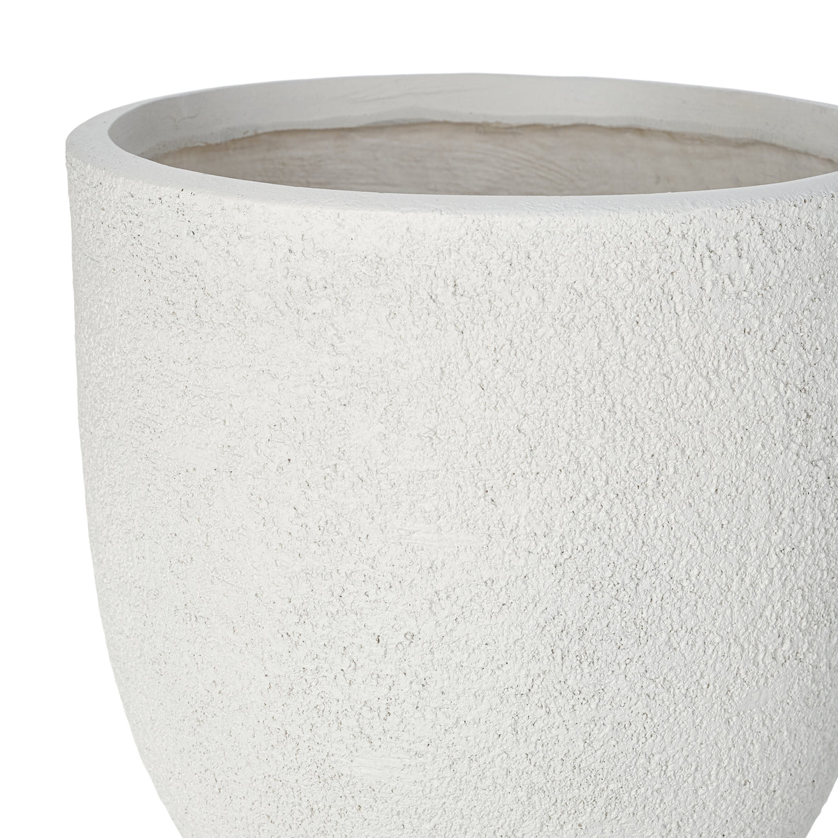 AEELLEEA Set of 3 MGO Planters, 16.9/14/11.2 in Round Indoor Outdoor Flower Pots with Drainage Holes, Stackable, White