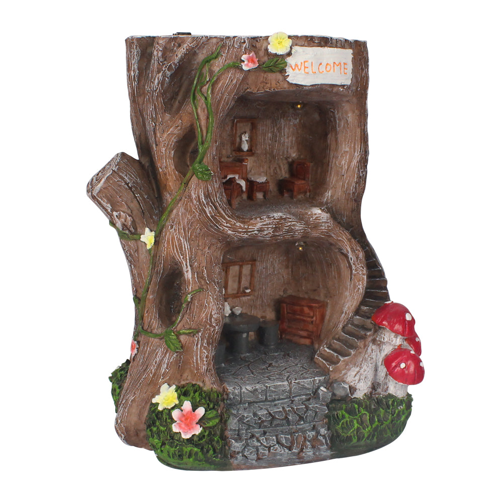 Fairy Garden House Outdoor, Gnome Miniature House Sculpture, Large Fairy Garden Decor for Patio Lawn Path, Outdoor Garden Decorations, 8" Tall