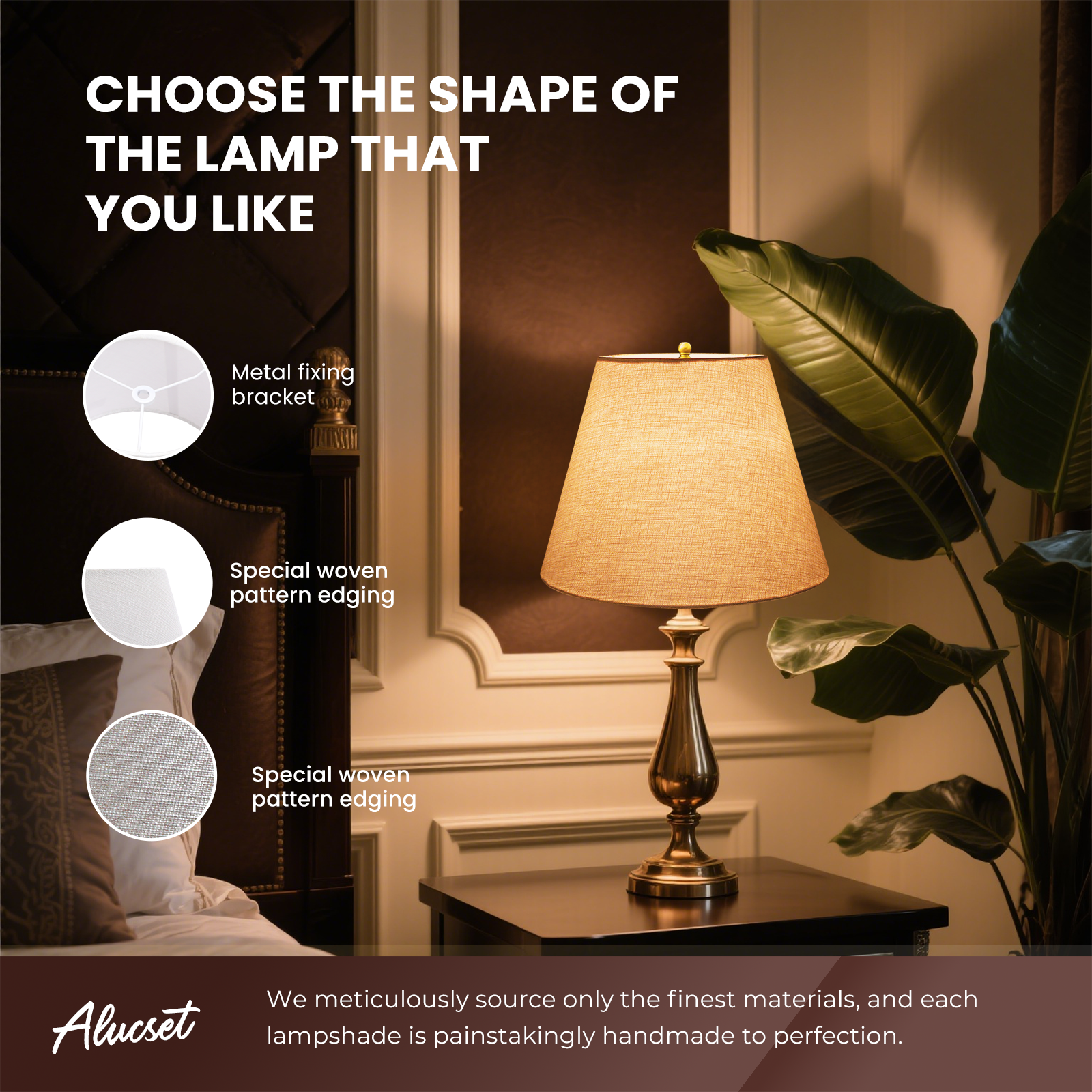 ALUCSET 6x10x7.5 Inch Bright White Linen Lampshade, Hand Crafted Barrel Spider Shade 0.4in for Table & Floor Lamp