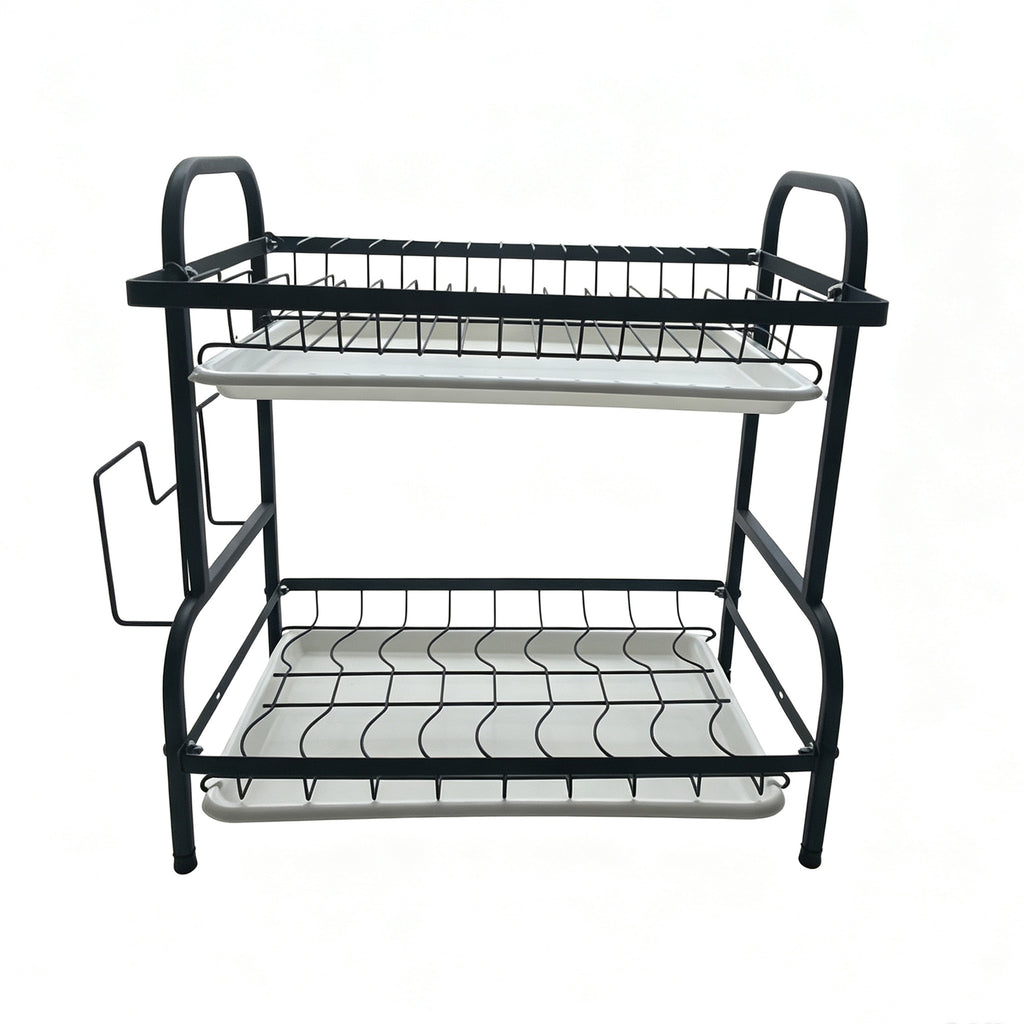 2 Tier Dish Drying Racks with Drainboard,Large Capacity Stainless Steel Dish Racks for Kitchen Counter,Kitchen Sink Organizer for Dishes,Utensils& Fork Knives,Cutting Boards Storage