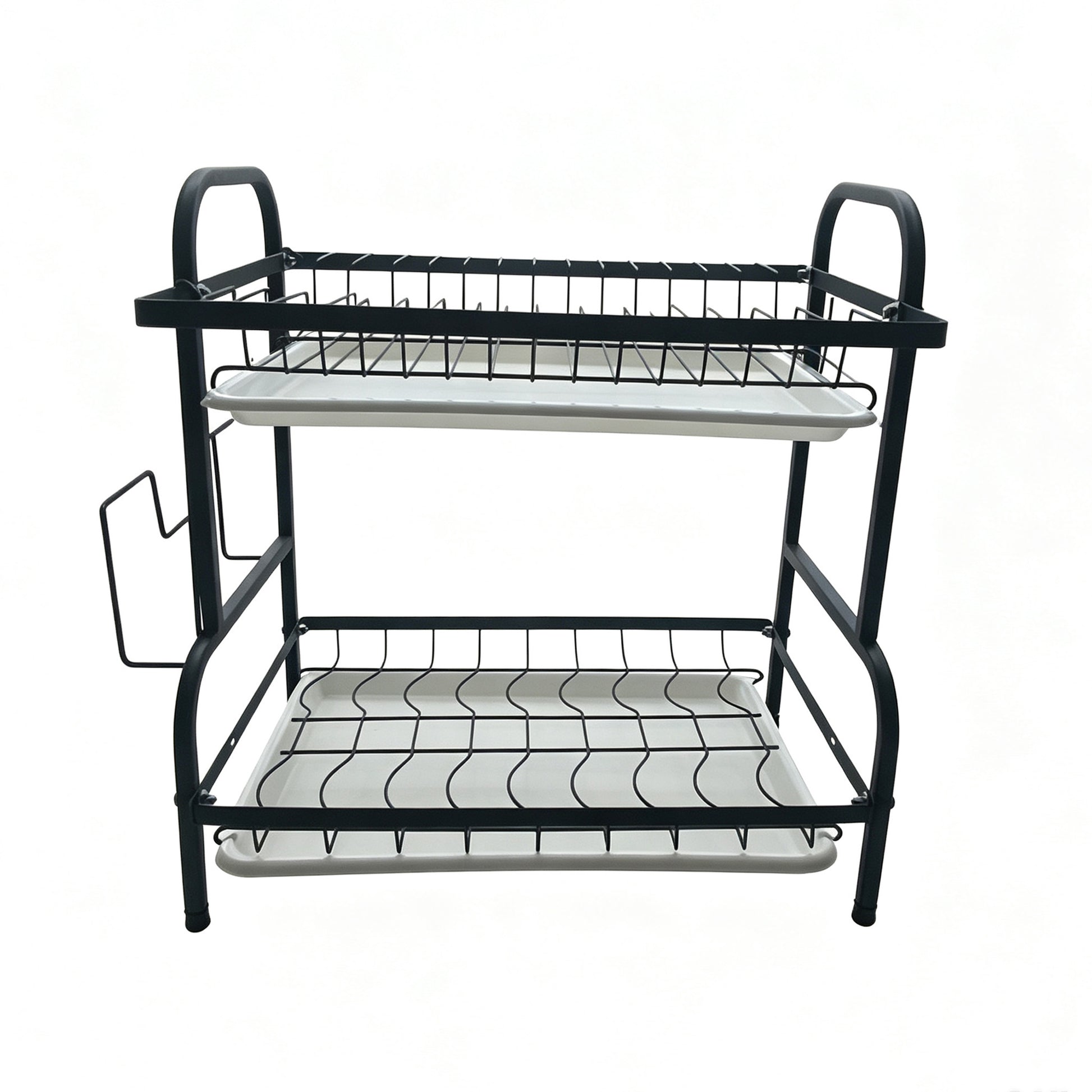 2 Tier Dish Drying Racks with Drainboard,Large Capacity Stainless Steel Dish Racks for Kitchen Counter,Kitchen Sink Organizer for Dishes,Utensils& Fork Knives,Cutting Boards Storage
