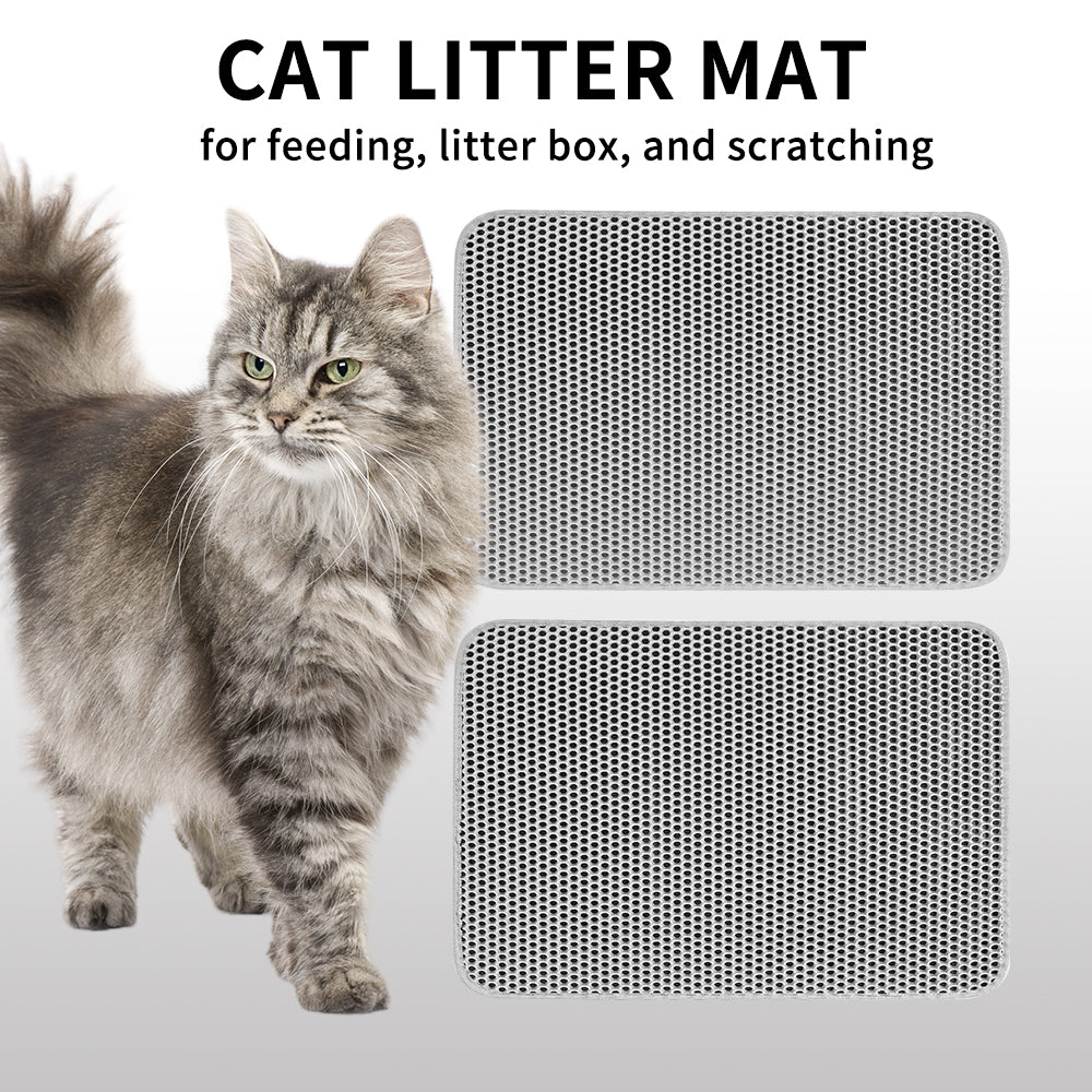 Cat Litter Mat Non Slip Big Pet Litter Box Filter Mat Double Layer Wear Resistant Waterproof Cat Litter Mat Pet Clean Supplies