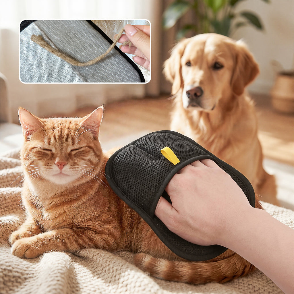Upgrade Pet Hair Remover Electrostatic Gloves, Reusable Pet Hair Removal Glove for Cats & Dogs, Premium Cat & Dog Hair Remover Mitt for Couch Furniture Carpet Car Seat