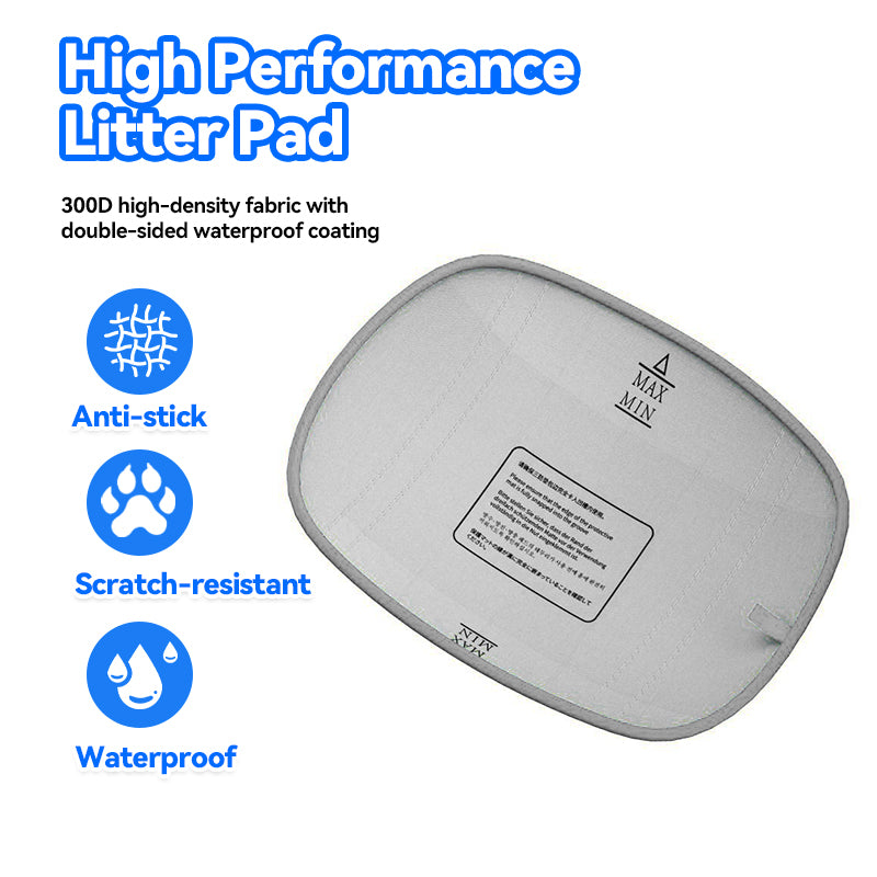 Aeelleea 2 Pack High-Performance Waterproof Cat Litter Pad Anti-Stick Scratch-Resistant 300D
