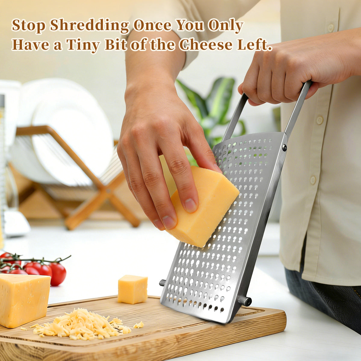 Food Grade Stainless Steel Cheese Grater with Storage Box & Brush, Multi-use for Cheese, Ginger, Garlic & Chocolate