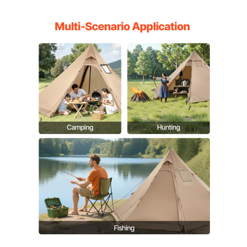 Pyramid tent, backpack travel tent, lightweight 6.83 pound conical camping hunting tent