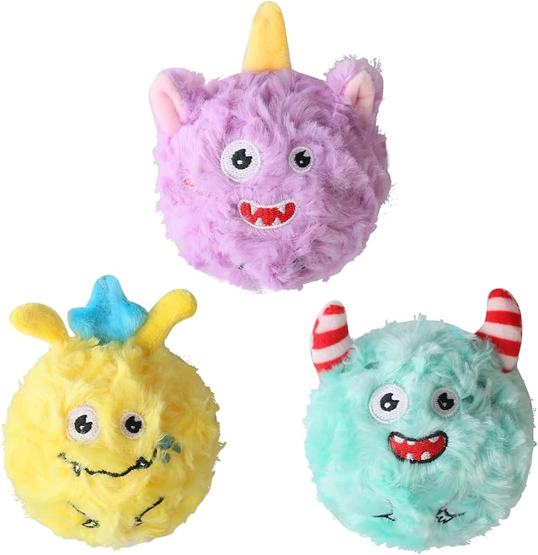ZippyPaws3Pack Squeaky Dog Balls,2 in1 Funny Puppy Ball Toys,Birthday Dog Toy for Small Medium Dogs (Farm Ball)