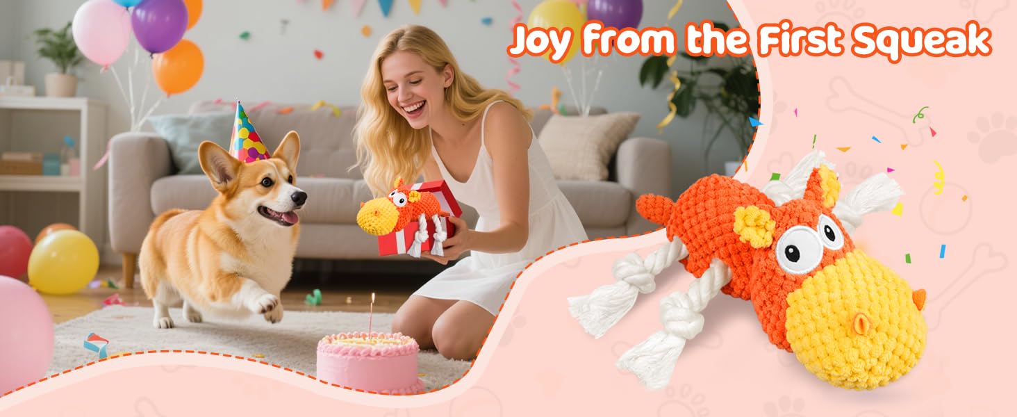 Dog Toys - Plush Dog Toy for Small, Medium, and Large Dogs, Great for Tug-of-War and Playtime