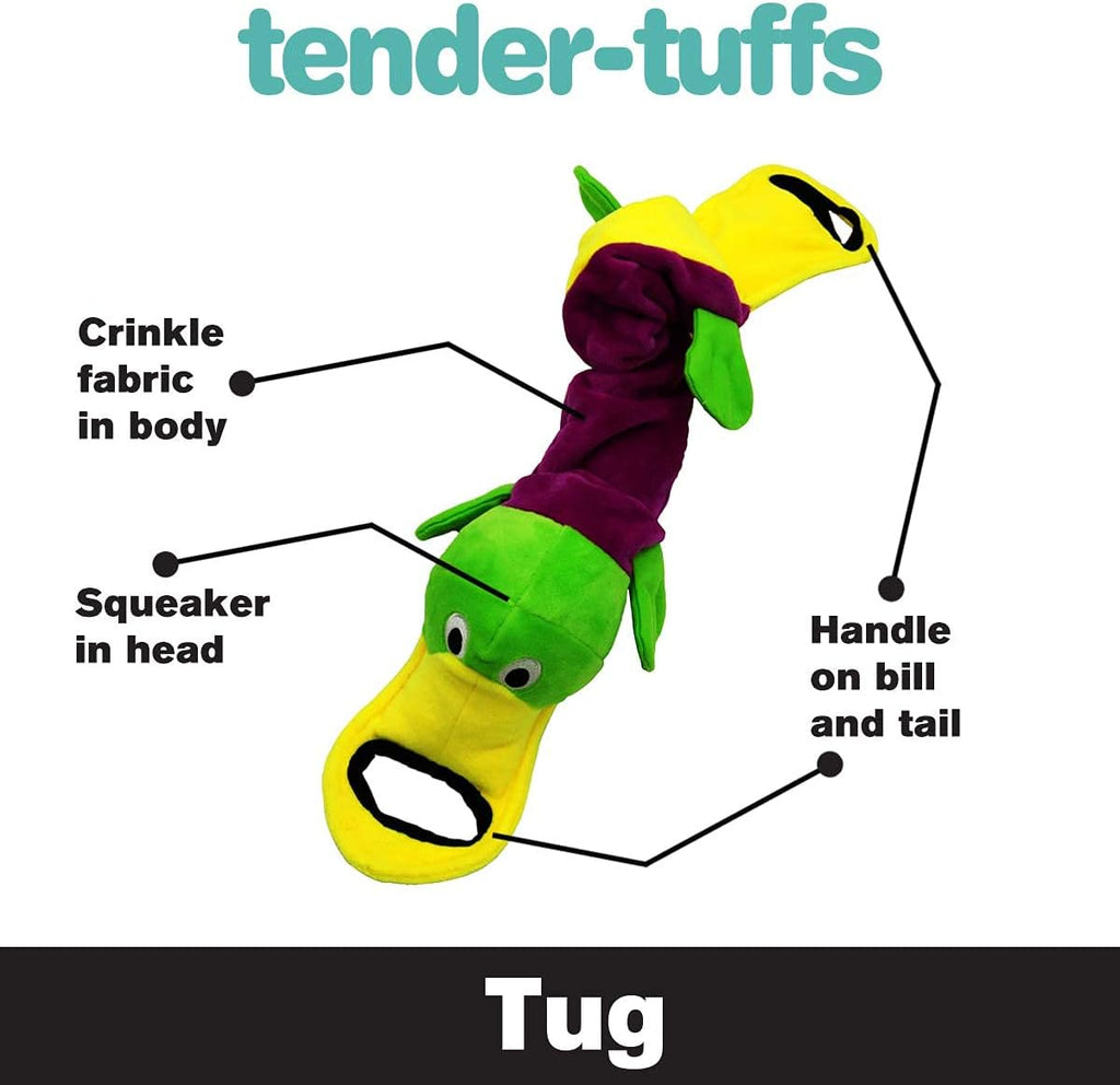 SmartPetLove Tender-Tuffs Platypus Tug Plush Dog Toy - Squeaky and Interactive Tug-of-War Dog Toy for Small to Large Dogs
