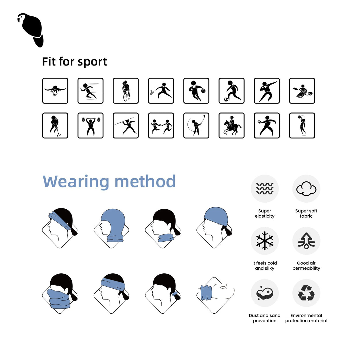 Neck Gaiter Face Cover Mask Bandana Scarf Neck Warmer Balaclava Headband Headwear Head Wrap for Outdoors Ski Cycling Motorcycle, Halloween Costume