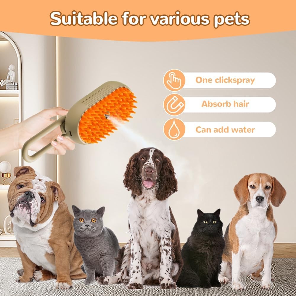 Pet Grooming Brush, Dual Sided Dog Cat Massage Comb, Gentle Floating Hair Remover Shedding Brush