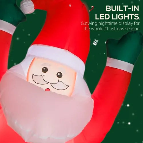 AEELLEEA 7' Inflatable Santa Riding Reindeer Christmas Decoration with LED Lights, Outdoor Yard Holiday Decor