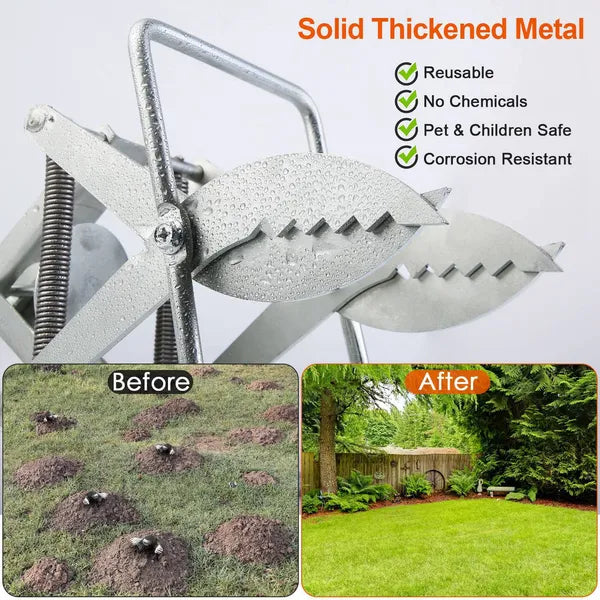AEELLEEA 2 Pack Mole Traps 11.81" H, Galvanized Steel Scissor Pest Trap for Lawn Garden Yard Gopher Vole Control